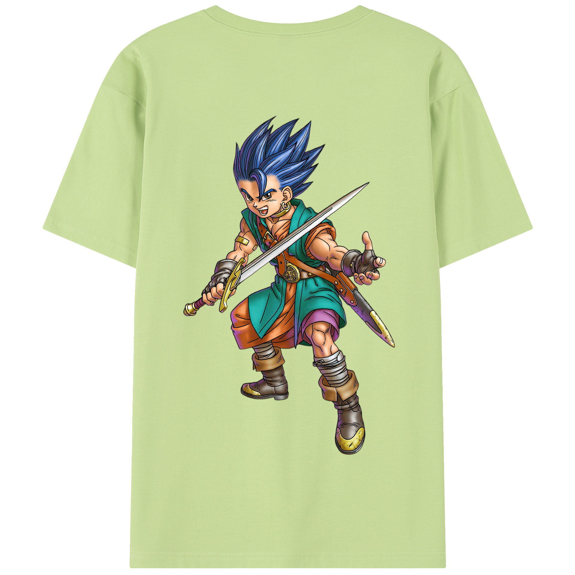 （画像用） ドラゴンクエスト Doragon Kuesuto Dragon Quest 綿100％半袖Tシャツ（背面プリント）